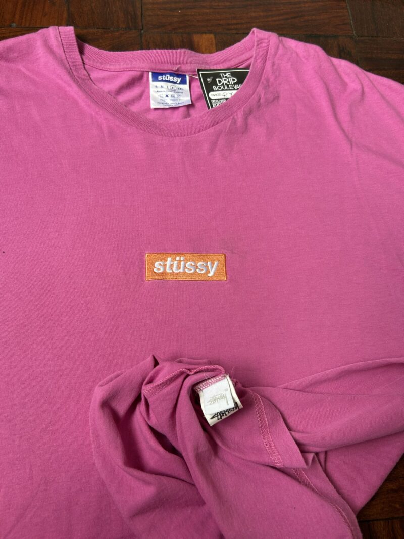 Vintage Stussy Box Logo T-Shirt (XL) - Image 2