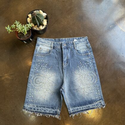 Rhinestone Denim Jorts - 32/34
