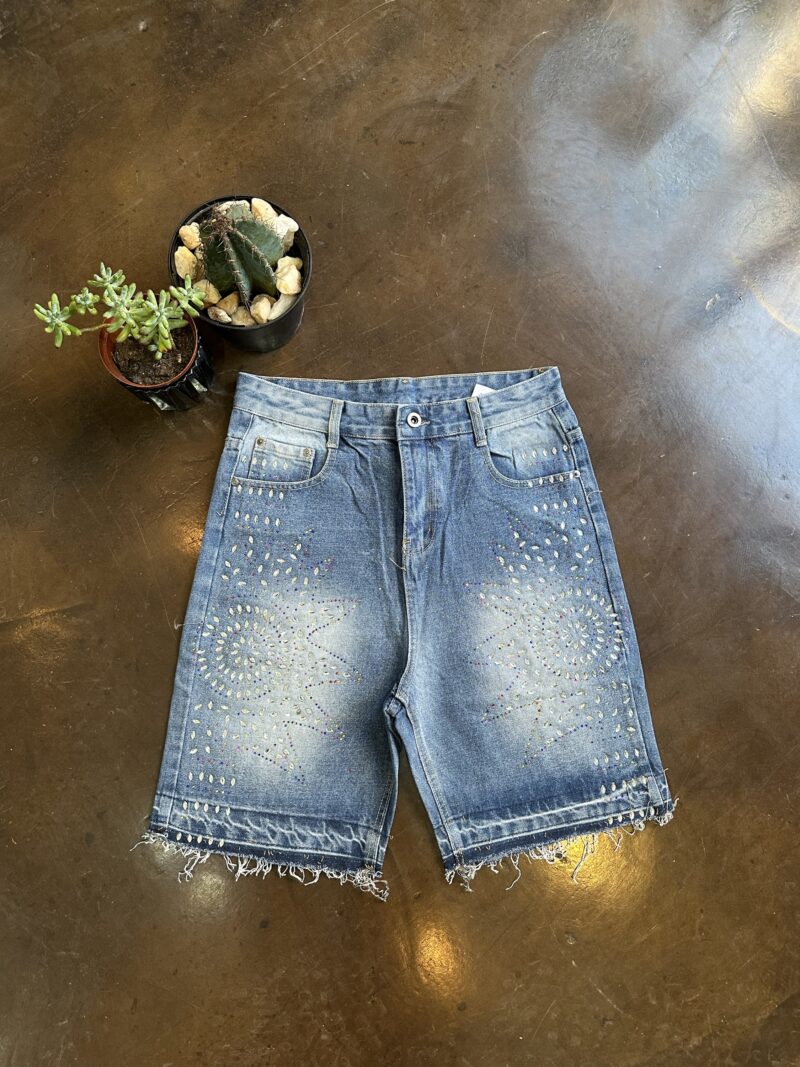Rhinestone Denim Jorts - 32/34