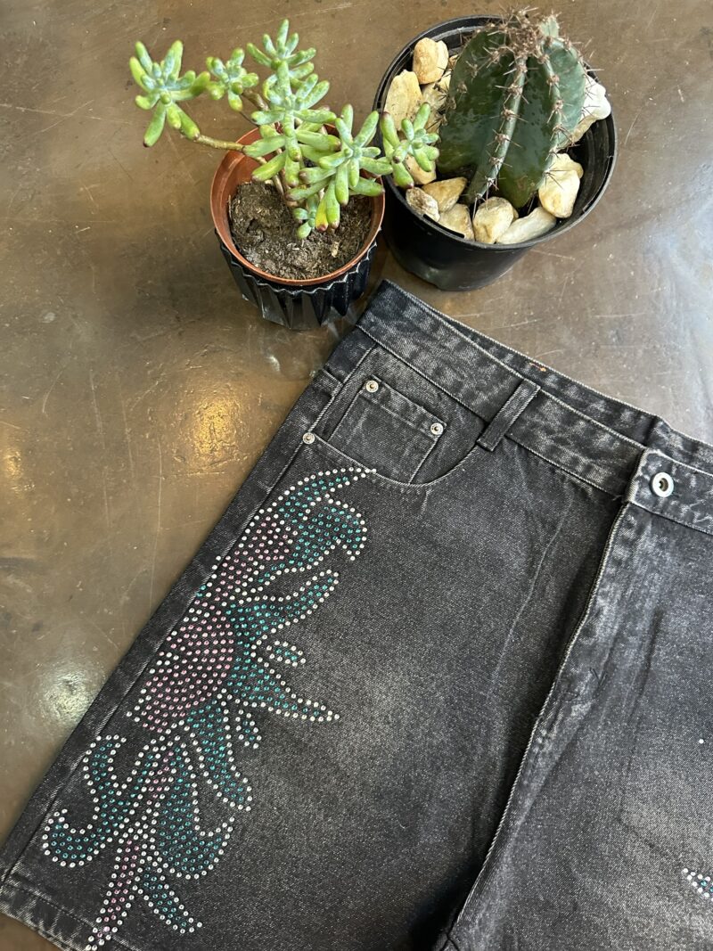 Denim Rhinestone Jorts - 32/36 - Image 2