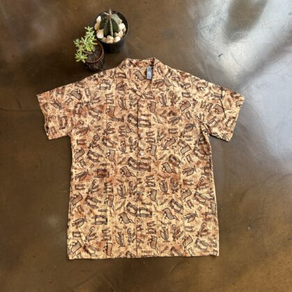 Vintage African Retro Short Sleeve Shirt - L